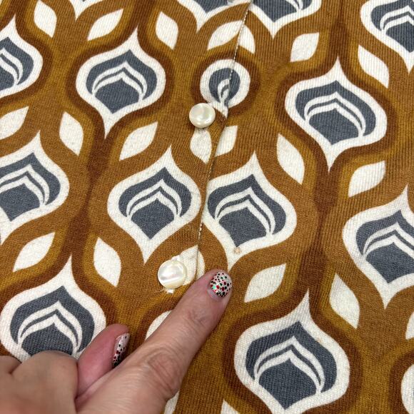 J McLaughlin Size M Cardigan Sweater Retro Print Lightweight Soft Modal Blend - Picture 10 of 15